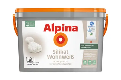 Produktbild von Alpina Silikat Wohnweiß Wandfarbe 10 L