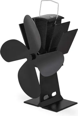Obrázek produktu pro Kachlový ventilátor bez elektřiny – poháněný teplem – černý ventilátor do kamna