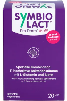 Obrázek produktu pro SymbioLact Pro Darm Multi tyčinky s 28 miliardami bakterií, L-glutaminem a biotinem, 20 ks