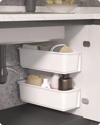 Obrázok produktu pre 2-dielny organizér do zásuviek pre kuchyňu a kúpeľňu, výsuvná skrinka pod umývadlo