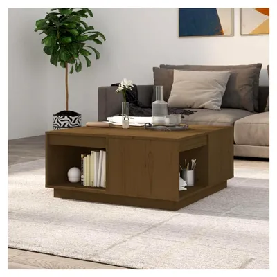 Produktbild von Beistelltisch 80x81x36,5cm Honigbraun Massives Kiefernholz
