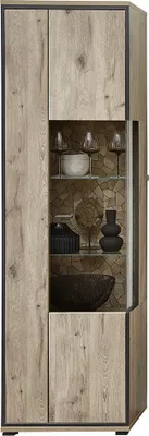 Produktbild von Vitrine 60cm, Eiche mit schwarz, RINGSTED-55