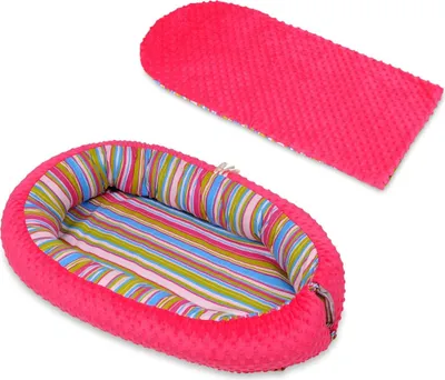Image de Sac de couchage en cocon à rayures de couleur 1 - rose