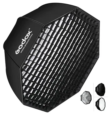 Obrázek produktu pro Přenosná, osmiúhelníková softbox s mřížkou a bajonetovým uchycením Bowens