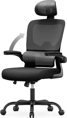 Image de Chaise de bureau - Naspaluro siège ergonomique - fauteuil avec accoudoir rabattable à 90° et appui-tête réglable - appui-lordose - réglable en hauteur