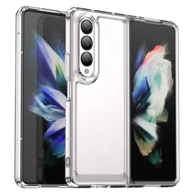 Productafbeelding van König Design hoesje, compatibel met Samsung Galaxy Z Fold4 5G, kunststof, zachte telefoonhoesje - transparante telefooncase