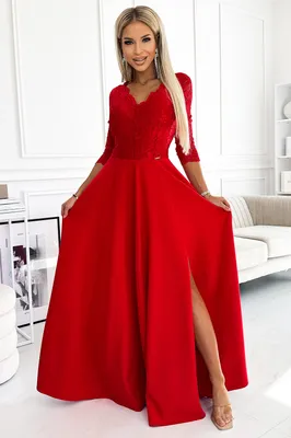 Produktbild von Numoco Formelle Frauenkleider Amber dunkelrot XL