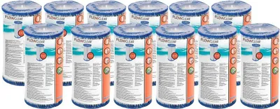 Immagine prodotto di Set di cartucce filtranti per piscina Bestway - 12 pezzi, cartuccia filtrante A III-A/C