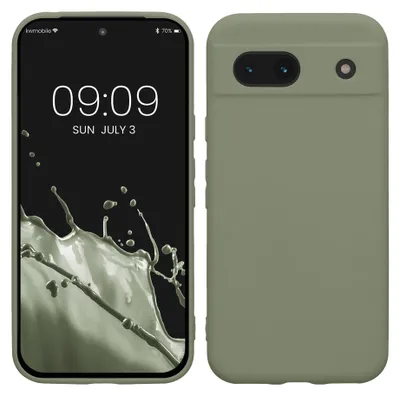Produktbild von kwmobile Handyhülle für Google Pixel 8a Hülle - weiches Handy Silikon Case - Schutzhülle Cover - Graugrün