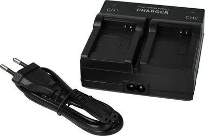 Produktbild von Dual Ladegerät kompatibel mit Casio Exilim EX-Z330, EX-Z350, EX-Z335, EX-Z37, EX-Z35, EX-Z33 Kamera Camcorder/Akku - Ladeschale, Ladeanzeige, 4.2/8.4 V