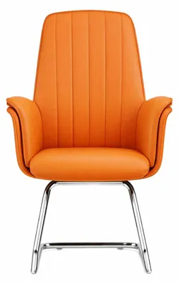 Immagine prodotto di Elegante poltrona da ufficio color arancione con struttura cromata e grande comfort