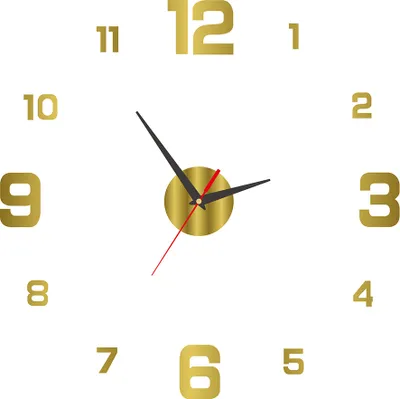 Produktbild von 3D-DIY-Leuchtzifferblatt, bohrfreies Acryl, rahmenlose, lautlose Wanduhr mit Zahlenaufklebern fuer Wohnzimmer, Buero, Schlafzimmer, moderne Hausdekoration, goldfarben, 40 cm