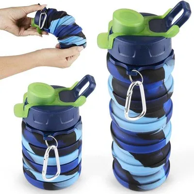 Produktbild von Famanu Faltbare Trinkflasche BPA-frei - Blau