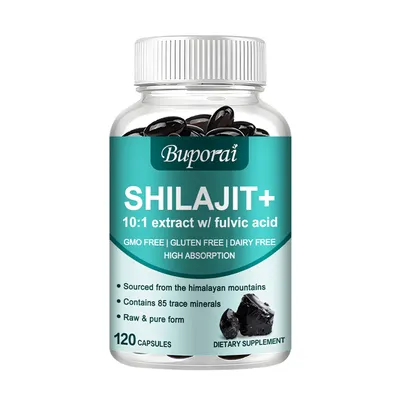 Produktbild von Shilajit 1000 mg (120 Kapseln) Nahrungsergänzungsmittel, Männer, Energie, Ausdauer, Elan, Kraft, Stärke, Immunsystem