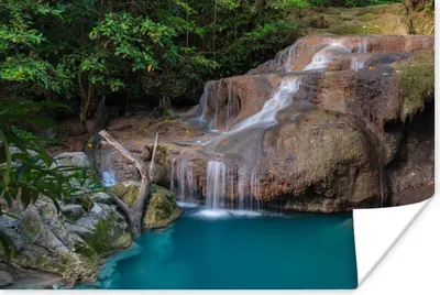 Produktbild von MuchoWow® Poster Wasserfall - Felsen - Landschaft 60x40 cm - Schlafzimmerdekoration