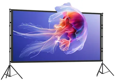 Produktbild von 120-Zoll-Projektionsleinwand, 4K/8K, Doppelstativ