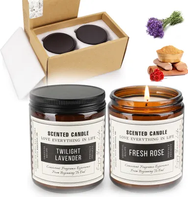 Produktbild von LARS360 Duftkerzen Set 120g – 4-teiliges Aromatherapie Set in Apothekergläsern mit schwarzem Deckel, ideal für Dekoration und Entspannung