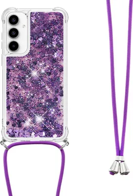 Produktbild von Samsung Galaxy A57 Hülle - Coverup Liquid Glitzer Back Cover mit Handykette - Violett