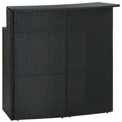 Zdjęcie produktu dla Ogrodowy stolik barowy, czarny, 120x55x110 cm, polirattan