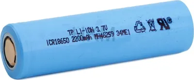 A single blue cylindrical battery is shown against a white background.