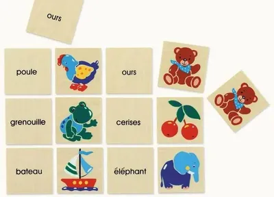Produktbild von Memorie Memory-Spiel für Kinder mit Bildermix und Text, Suchspiel, 10x10x4 cm