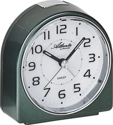 Produktbild von Atlanta 1932/6 Wecker Quarz analog metallicgrün leise ohne Ticken Snooze