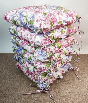 Produktbild von Set 6 x Stuhlkissen / Sitzkissen Klara 42 x 42 cm Dicke 8 cm Landhaus Leben Fb. 902