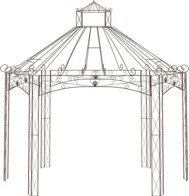 Produktbild von vidaXL Gartenpavillon Antik-Braun 400x258x378 cm Eisen