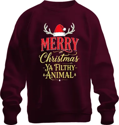 Zdjęcie produktu dla Bluza Uni Merry Christmas Ya Filthy Animal Christmas Kevin Home Alone, bordowy, S