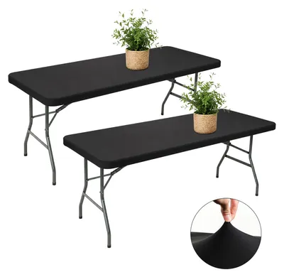 Elastische Tischdecken 2er-Pack, 182x76 cm, waschbar, wetterfest