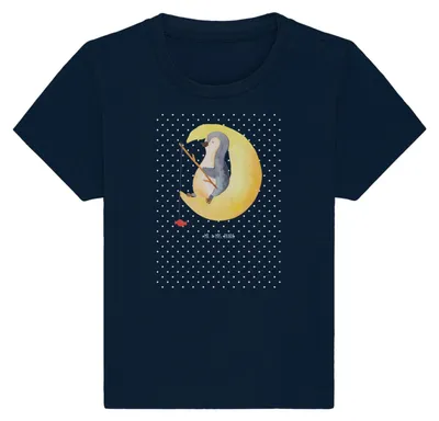 Produktbild von Mr. & Mrs. Panda T-Shirt Pinguin Mond 12. - 18. Monat - French Navy - Geschenk, Babyshirt, Kleinkind, schlafen, Baby Kurzarmshirt, Süßigkeiten, Angel, Erschöpft
