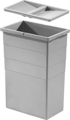 Image de Hailo Seau intérieur 1100709 avec couvercle gris clair 29 L 350 x 226 x 485 mm