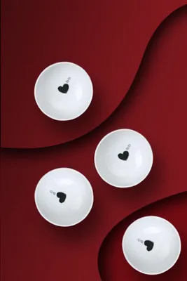 Obrázok produktu pre Hermia Concept, NNMUL10KSS4880779, Súprava misiek (4 ks), biela, 100 % PORCELÁN, 10 x 10 cm