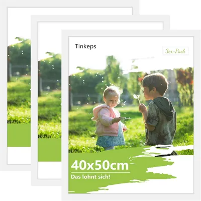 Obrázok produktu pre Fotorámiky 40 x 50 cm, sada 3 ks, biela, drevo, pre plagáty