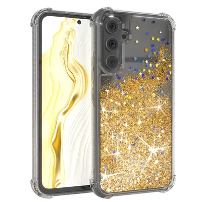 Produktbild von EAZY CASE - Glitzer Hülle kompatibel mit  Samsung Galaxy A54 Glitzer Schutzhülle, Soft Case, Backcover Transparent mit Motiv