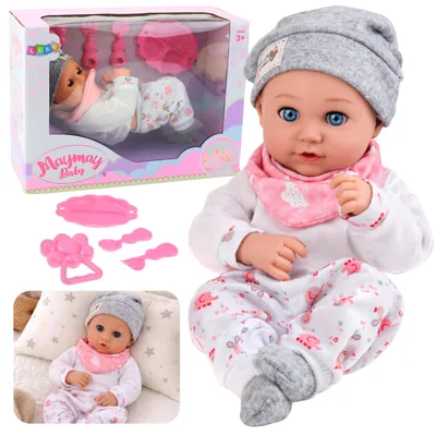 Produktbild von Babypuppe mit Fütterzubehör, Latzmütze, 28 cm