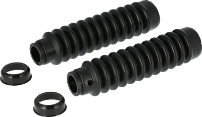 Produktbild von Set: 2x Faltenbalg mit Abdeckkappe für Telegabel, schwarz - Simson S51, S53, S70, SR50, SR80