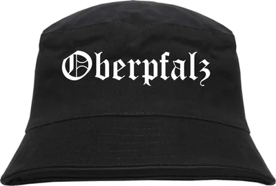 Produktbild von Oberpfalz Fischerhut - Altdeutsch - bedruckt - Bucket Hat Anglerhut Hut Schwarz L/XL