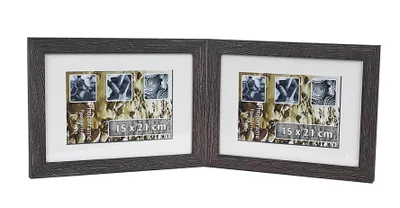 Zdjęcie produktu dla GALERIA multirama MARMO na zdjęcia 15x21 cm PODWÓJNA poziom/poziom CIEMNY BRĄZ