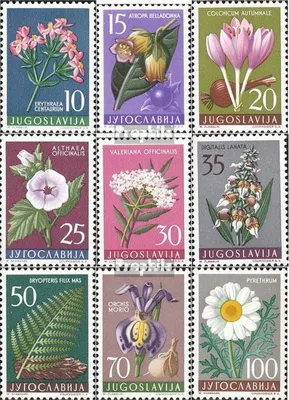 Produktbild von Briefmarken Jugoslawien 1957 Mi 812-820 (kompl.Ausg.) postfrisch Jugoslawische Flora