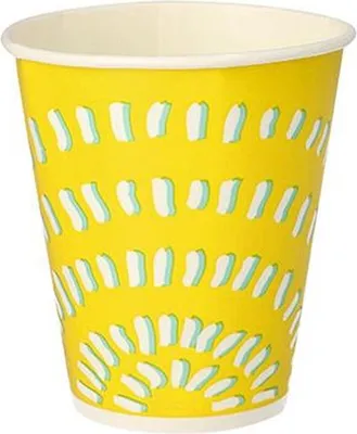 Produktbild von Trinkbecher für Kaltgetränke, Pappe 0,3 l Ø 8,97 cm · 10 cm gelb "Rays"