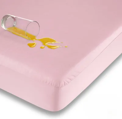 Produktbild von Traumhaft gut schlafen  Wasserundurchlässiges Spannbettlaken für Kinder und Erwachsene, Farbe: Rosa, Größe: 70 cm x 160 cm