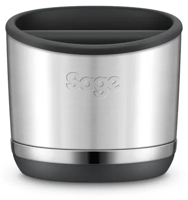 Obrázek produktu pro Sage the Knock Box, Nádoba na pevné kávové zbytky, Šalvěj lékařská, Černá, Stříbrná, Plast, Nerezová ocel, 1 kusů, 111 mm
