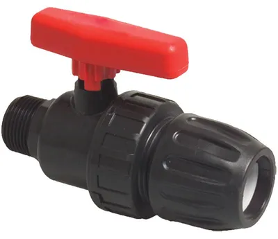 Obrázok produktu pre Manuálny guľový ventil 1/2 AG x 20 mm PVC PE 10 BAR