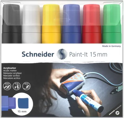 Produktbild von Schneider Paint-It 330 V1 Acrylstifte farbsortiert 15,0 mm, 6 St.