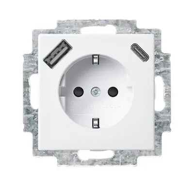 Produktbild von Busch-Jaeger SCHUKO/USB-Steckdose, USB-A+C balance® SI, alpinweiß, 1 Stk.