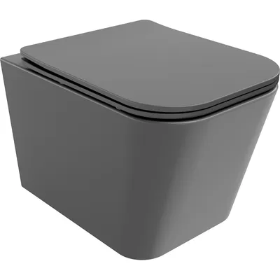 Obrázek produktu pro Mexen Teo WC mísa Rimless s pomalu padající deskou slim, duroplast, Tmavě matová černá - 30854071