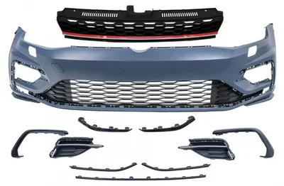 Imagen del producto de Parachoques delantero para VW Golf 7.5, modelos 2017-2020, con diseño R y parrilla central.