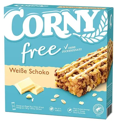 Obrázek produktu pro Müsli tyčinka s bílou čokoládou bez přidaného cukru 6x20g 120g