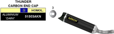 Immagine prodotto di Marmitta slip-on ARROW street thunder alluminio scuro e fondello per Yamaha Yzf-r 125